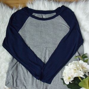American Eagle Blue and Gray Baseball Shirt